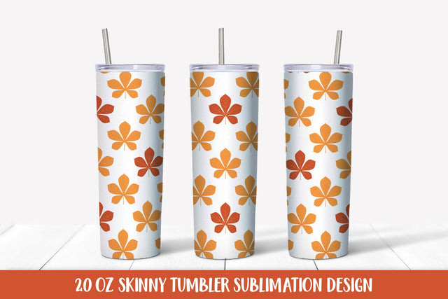Fall Tumbler Wrap Sublimation. Chestnut Leaves Tumbler Sublimation LaBelezoka 