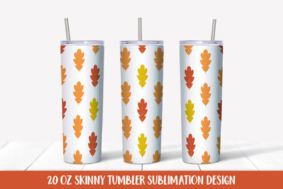 Fall Tumbler Wrap Sublimation. Oak Leaves Skinny Tumbler Sublimation LaBelezoka 