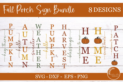 Fall Vertical Porch Sign Bundle-Autumn Sign Bundle SVG Linden Valley Designs 