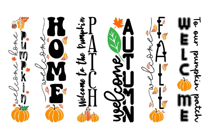 Vertical Fall Svg Fall vertical porch Sign svg Bundle, Autumn svgs - So Fontsy