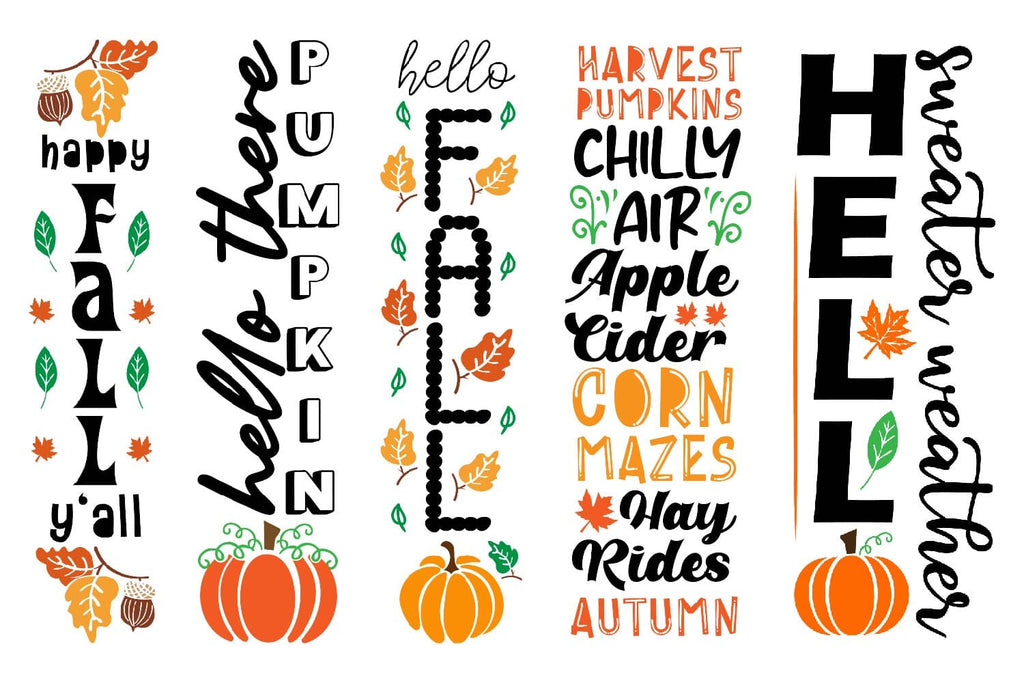 Vertical Fall Svg Fall vertical porch Sign svg Bundle, Autumn svgs - So Fontsy