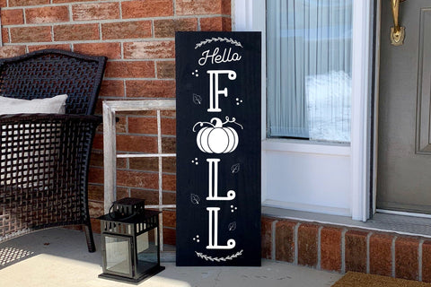 Fall Vertical Sign SVG - Hello Fall - Porch SVG SVG CraftLabSVG 