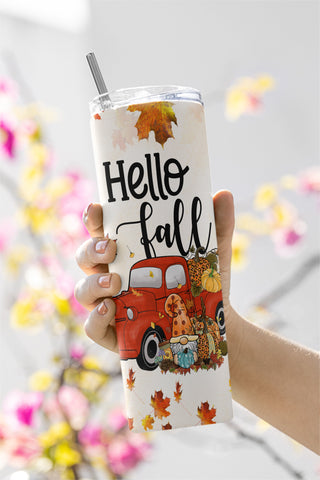Fall Vibes Autumn Halloween 20 oz Skinny Tumbler Sublimation Design PNG, DIGITAL, Autumn Design, Fall Tumbler Sublimation CaldwellArt 
