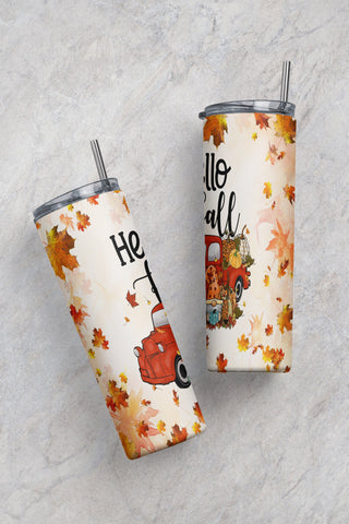 Fall Vibes Autumn Halloween 20 oz Skinny Tumbler Sublimation Design PNG, DIGITAL, Autumn Design, Fall Tumbler Sublimation CaldwellArt 