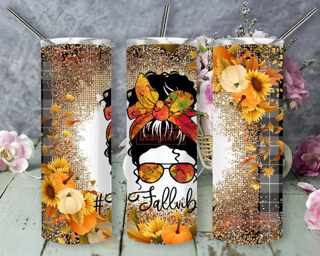 Fall Vibes, Autumn Vibes, Thanksgiving 20oz Skinny Tumbler Sublimation Designs for Straight Tapered Tumbler Sublimation DesignSVG 