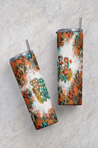 Fall Vibes Halloween 20 oz Skinny Tumbler Sublimation Design PNG, DIGITAL, Autumn Design, Fall Tumbler, Cute Funny Design Sublimation CaldwellArt 