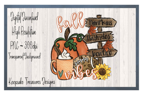 Fall Vibes, Hand Drawn Sublimation PNG Sublimation Keepsake Treasures Designs LLC. 