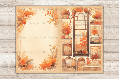 Fall Vibes Junk Journal Paper | Autumn Art Journal SVG GlamArtZhanna 