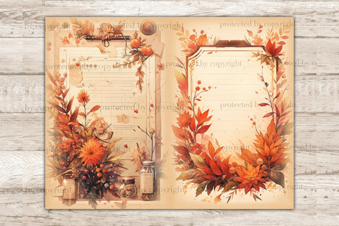 Fall Vibes Junk Journal Paper | Autumn Art Journal SVG GlamArtZhanna 