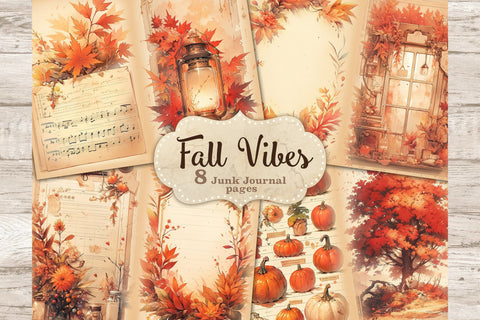 Fall Vibes Junk Journal Paper | Autumn Art Journal SVG GlamArtZhanna 