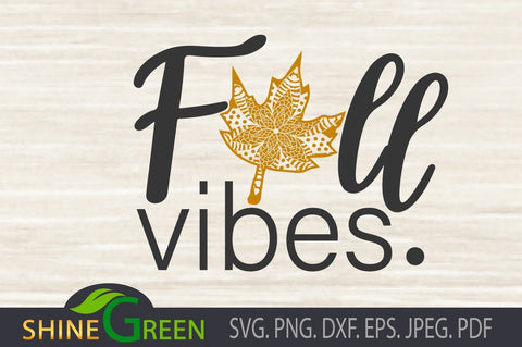 Fall Vibes Oak Mandala SVG SVG Shine Green Art 