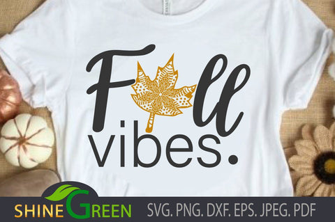 Fall Vibes Oak Mandala SVG SVG Shine Green Art 