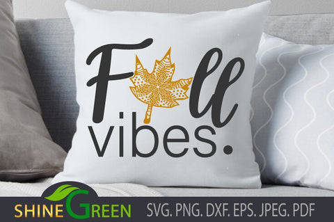 Fall Vibes Oak Mandala SVG SVG Shine Green Art 