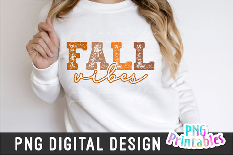 Fall Vibes png - Fall png - Print File - Fall Sublimation Design - Distressed png - Digital Download Sublimation Svg Cuttables 