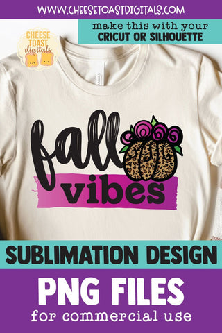 Fall Vibes | Pumpkin Leopard Print Sublimation PNG Sublimation Cheese Toast Digitals 