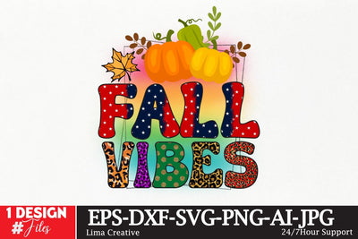 Fall Vibes Sublimation PNG Design Sublimation Insomnia Std 