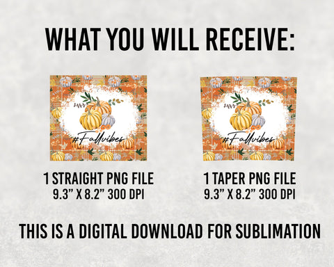 Fall Vibes Tumbler PNG, Fall Tumbler Sublimation, Fall Vibes 20oz Skinny Tumbler PNG, Thanksgiving Tumbler PNG SVG BOO-design 