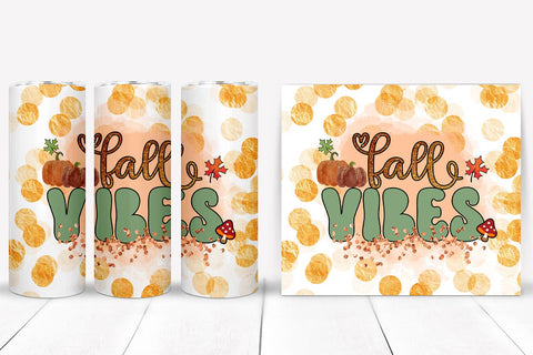 Fall Vibes Tumbler Sublimation I Autumn Tumbler Wrap PNG Sublimation Happy Printables Club 