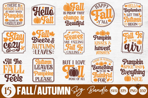 Fall Vintage Halloween Sign SVG Bundle | Autumn Quotes | Vintage Fall Sign SVG Design SVG Svgcraft 