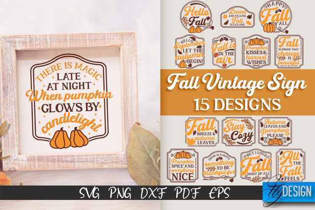 Fall Vintage Sign SVG Design | Funny Quotes SVG SVG Fly Design 