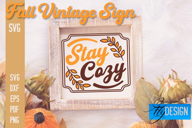 Fall Vintage Sign SVG Design | Funny Quotes SVG SVG Fly Design 