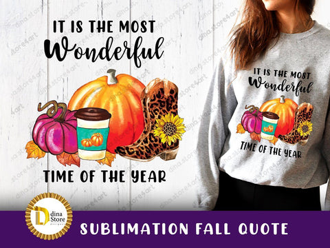 Fall Watercolor Pumpkins & Quote Sublimation Dina.store4art 