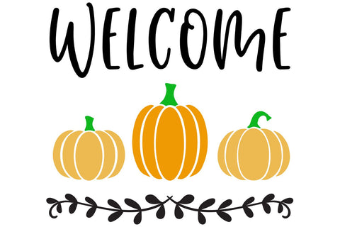 Fall Welcome Sign with Pumpkins SVG | Fall SVG SVG B Renee Design 