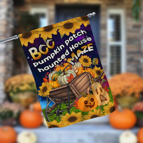 Fall Wheelbarrow Garden Flag - 12x18 Garden Flag Sublimation Design Download PNG File Instant Download Sublimation CaldwellArt 