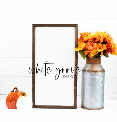 Fall Wood Sign Mockup 10x20 | Farmhouse Fall Sign Mock Up Mock Up Photo White Grove Designs 