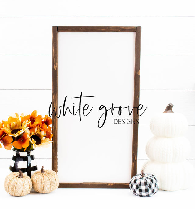 Fall Wood Sign Mockup 10x20 | Farmhouse Fall Sign Mock Up Mock Up Photo White Grove Designs 