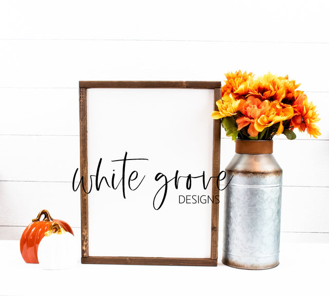 Fall Wood Sign Mockup 12x16 | Farmhouse Fall Sign Mock Up Mock Up Photo White Grove Designs 