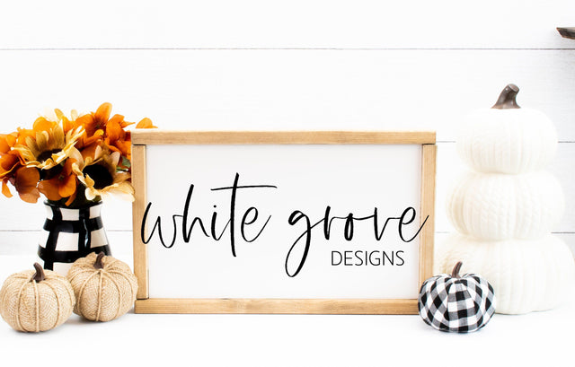 Fall Wood Sign Mockup 9x14 | Farmhouse Fall Sign Mock Up Mock Up Photo White Grove Designs 