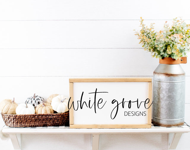 Fall Wood Sign Mockup 9x14 | Farmhouse Fall Sign Mock Up Mock Up Photo White Grove Designs 