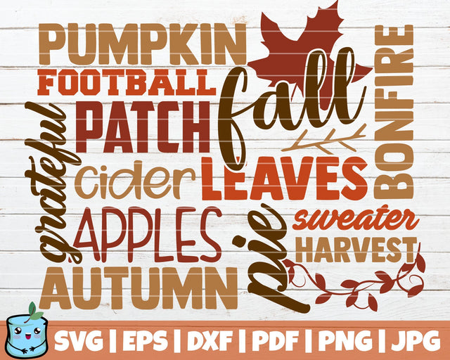 Fall Word Art SVG MintyMarshmallows 