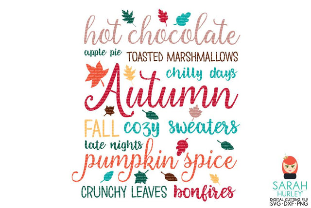 Fall Word Art SVG Sarah Hurley 