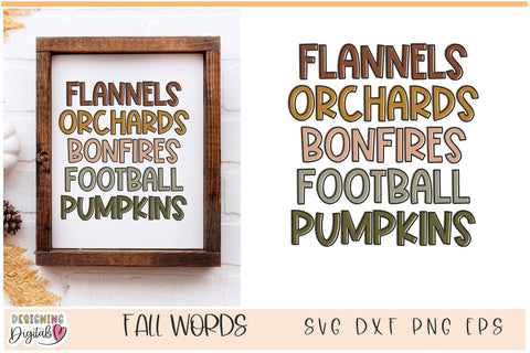 Fall Words SVG, Fall PNG, Autumn Tshirt Design SVG Designing Digitals 