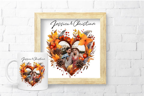 Fall Wreath Clipart Bundle, Fall Leaves PNG Sublimation OrangeBrushStudio 
