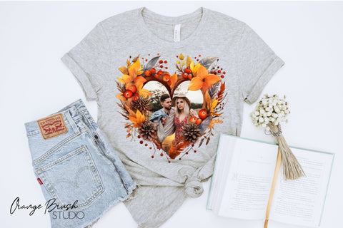 Fall Wreath Clipart Bundle, Fall Leaves PNG Sublimation OrangeBrushStudio 