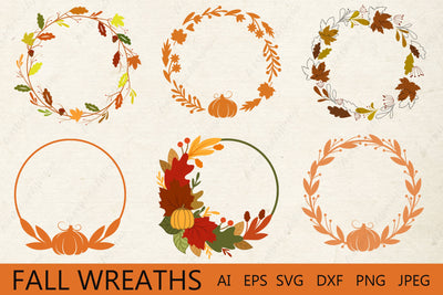 Fall wreath svg, Autumn frame monogram, Fall circle border, Fall round sign SVG AnastasiyaArtDesign 