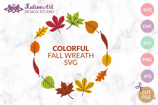 Fall wreath svg Circle border svg Fall leaves svg Leaves svg Leaf svg Autumn svg Jpg, png, eps, dxf, svg cut file. SVG KatineArt 
