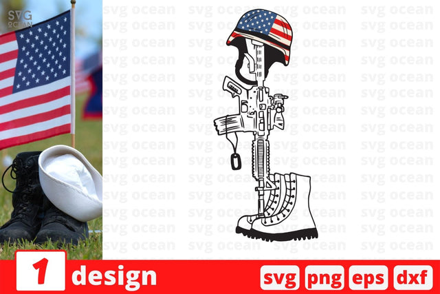 Fallen soldier symbol SVG Cut File SVG SvgOcean 