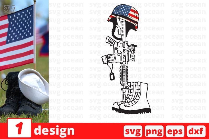 Fallen soldier symbol SVG Cut File SVG SvgOcean 