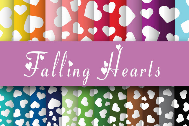 Falling Hearts Digital Paper Sublimation Old Market 
