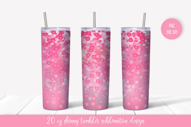 Falling hearts tumbler sublimation. Valentines tumbler wrap SVG LaBelezoka 