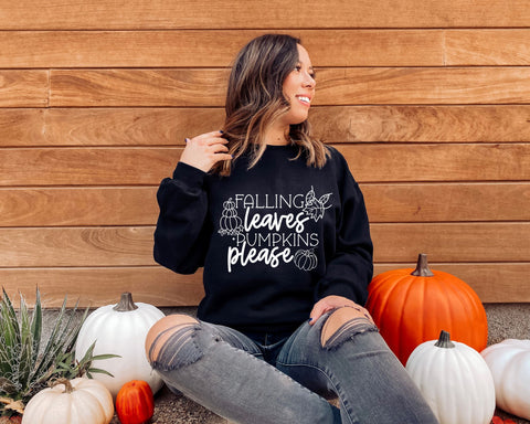 Falling Leaves and Pumpkins Please SVG | Fall SVG | Autumn SVG | PNG | DXF SVG Toteally SVG 
