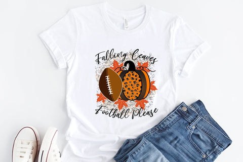 Falling Leaves Football Please PNG Sublimation Sublimation CraftLabSVG 