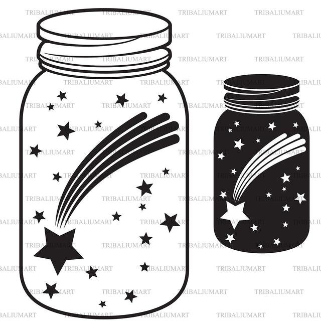 Falling or shooting star in the jar SVG TribaliumArtSF 