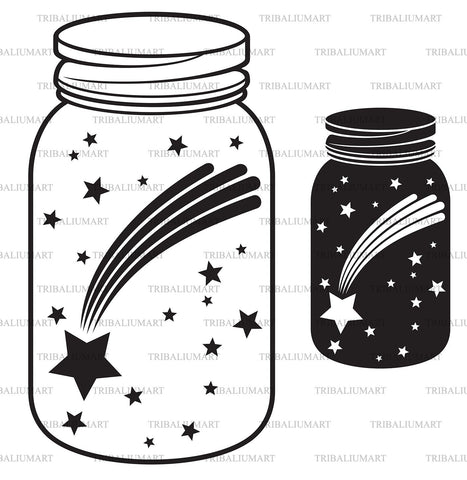 Falling or shooting star in the jar SVG TribaliumArtSF 