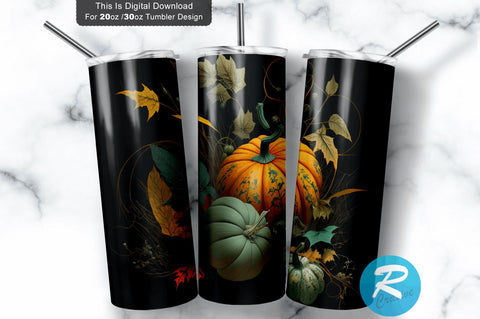 Falls Pumpkins 20 oz / 30 oz Tumbler PNG Sublimation Regulrcrative 
