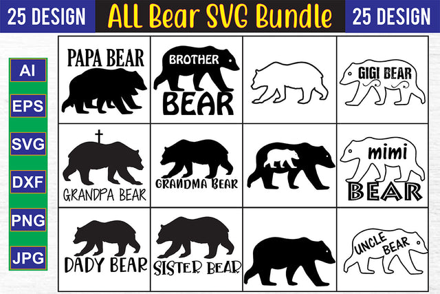 Family Bear SVG Bundle SVG nirmal108roy 